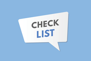 Check List text Button. Check List Sign Icon Label Sticker Web Buttons
