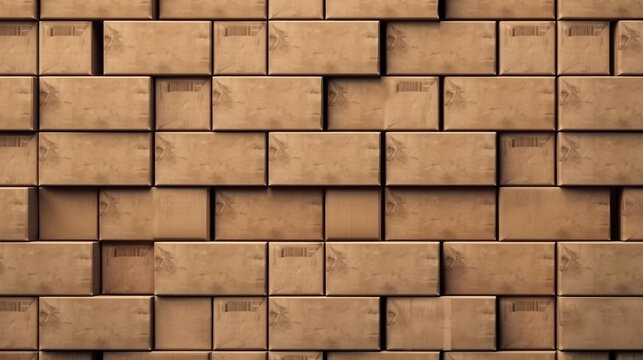 A cardboard wall made out of recycled boxes. Generative ai