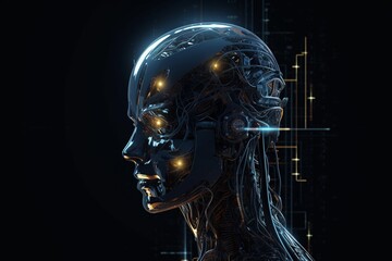 Obraz na płótnie Canvas Advanced Artificial Intelligence Robot Created with Generative AI