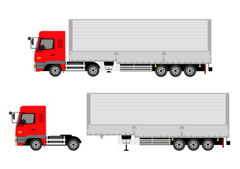トレーラーヘッドとトレーラーが連結した大型トラック