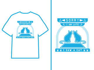Dear Cat T-shirt design with hand-drawn