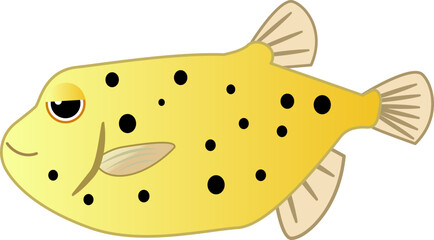 かわいいハコフグのイラスト