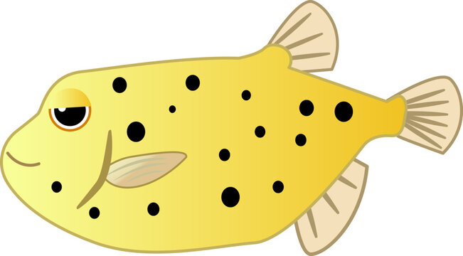 かわいいハコフグのイラスト