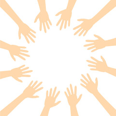 ビジネスイラスト。円陣。チームワーク。