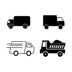 vector truck set, vector truck icon set illustration on white background..eps