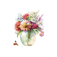 002-vase of flowers-transparent - 1