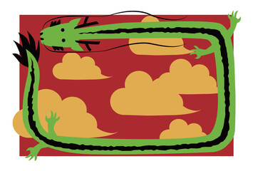 2024年辰年の年賀状イラスト