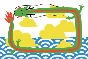 2024年辰年の年賀状イラスト