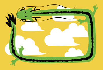 2024年辰年の年賀状イラスト