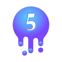3D Number With Fluid