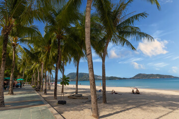 Patong Beach Phuket Thailand nice white sandy beach clear blue and turquoise waters and lovely blue...