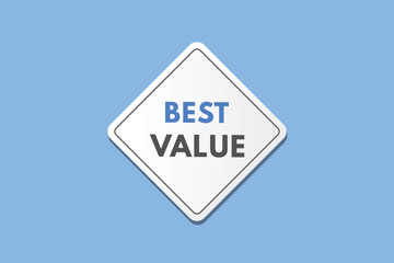 Best Value text Button. Best Value Sign Icon Label Sticker Web Buttons