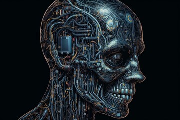 Advanced Artificial Intelligence Robot Created with Generative AI