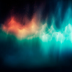 Fototapeta premium Dark green & orange fog abstract background Generative AI