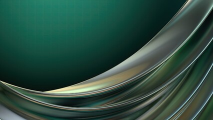 green textured metal plate with beautiful bends Abstract, Elegant and Modern 3d rendering graphic elements