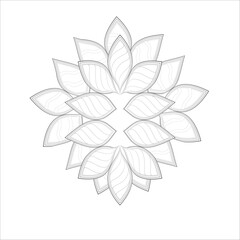 Vector coloring book of flowers for adult, for meditation, relax and fun. attractive flowers design for colouring book in black outline and white background