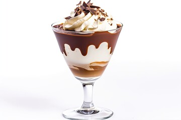 decadent chocolate dessert topped with whipped cream and chocolate shavings Generative AI