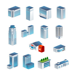 Desktop Office, Park, Gas station Building Icon Pack.