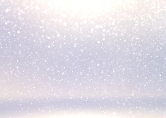Soft snow falling on white pearlescent background 3d.