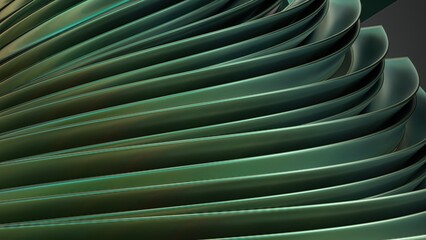 Fototapeta na wymiar green contemporary plate with bends and twists, metal textures beautifully expressed abstract, Elegant and 3d rendering