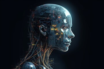 Advanced Artificial Intelligence Robot Created with Generative AI