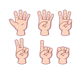 illustration finger gesture counting