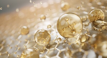 3D Skin Serum and Vitamin illustration isolated on gold background. concept skin care cosmetics solution. 3d rendering.	
