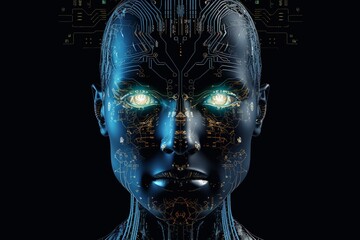 Advanced Artificial Intelligence Robot Created with Generative AI