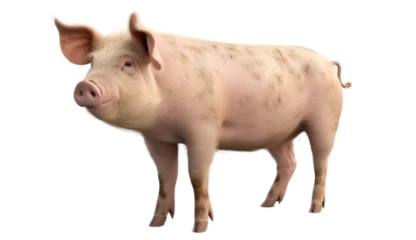 Fotobehang pig isolated on transparent background cutout image © Isuru Pic