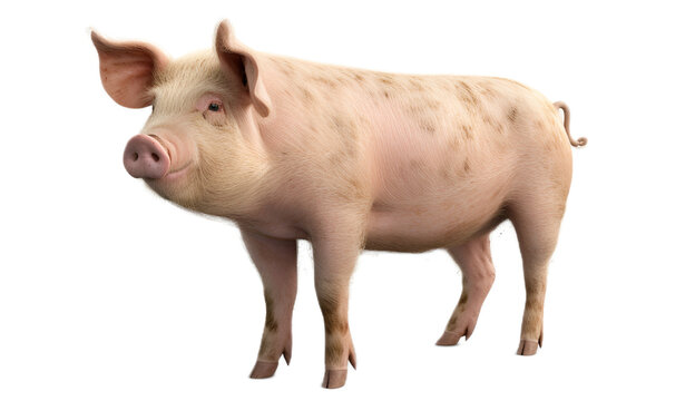 pig isolated on transparent background cutout image