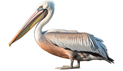 pelican birds isolated on transparent background. 3D render.