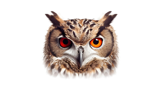 owl isolated on transparent background cutout image