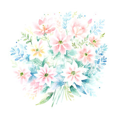 Fototapeta na wymiar Elegant and beautiful watercolor floral illustration