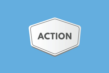 Action text Button. Action Sign Icon Label Sticker Web Buttons