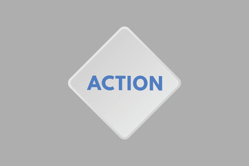 Action text Button. Action Sign Icon Label Sticker Web Buttons