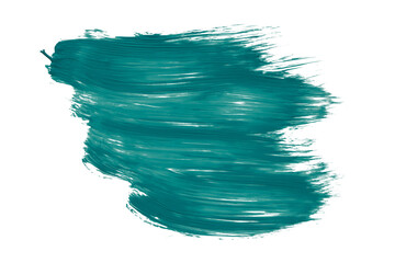 Shiny green brush isolated on transparent background. Deep Lake Green Turquoise Brush