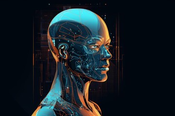 Advanced Artificial Intelligence Robot Created with Generative AI