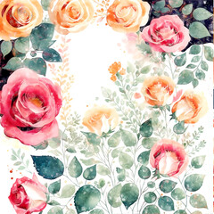 Elegant and beautiful watercolor floral illustration