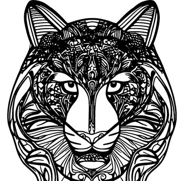 Leopard head tattoo vector