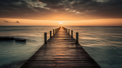 Fototapeta premium sunset on the pier