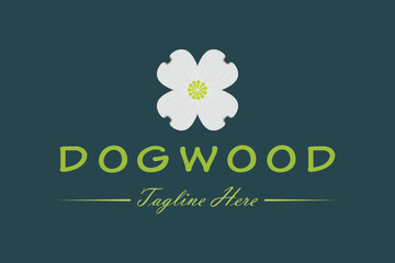 dogwood flower logo icon design vector flat isolated illustration