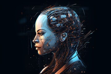 Advanced Artificial Intelligence Robot Created with Generative AI