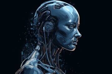 Advanced Artificial Intelligence Robot Created with Generative AI