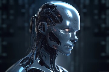 Advanced Artificial Intelligence Robot Created with Generative AI