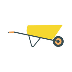 Gardening and horticulture tools. a wheelbarrow. Flat design on white background. Vector illustration.