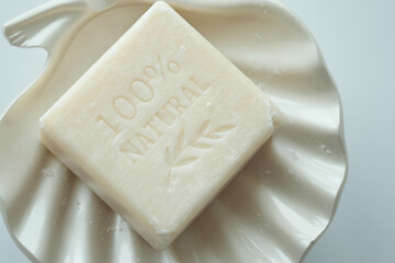 natural soap bar on table 