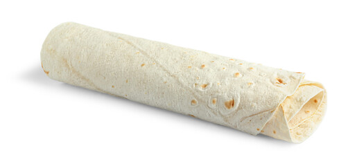 Thin lavash on white background