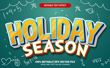 holiday season fun 3d text effect template design