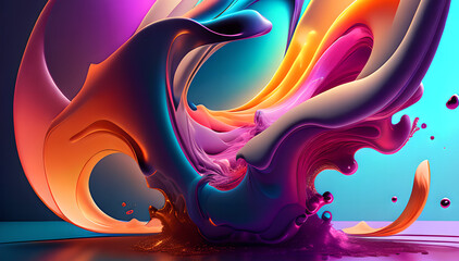 Summer Art Abstract Background, Ai Generative illustration