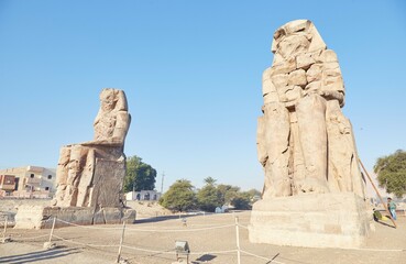 The Stunning Colossi of Memnon on the West Bank of Luxor, Egypt